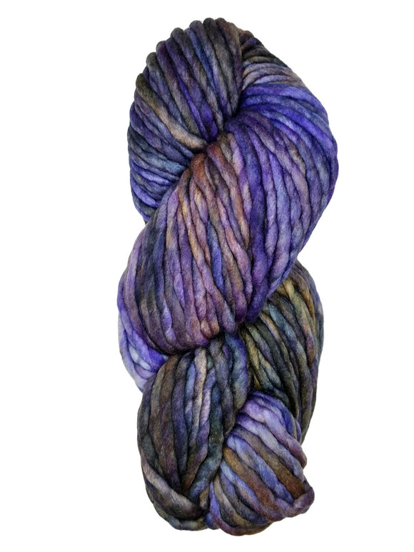 A purple mix skein of Malabrigo Rasta yarn