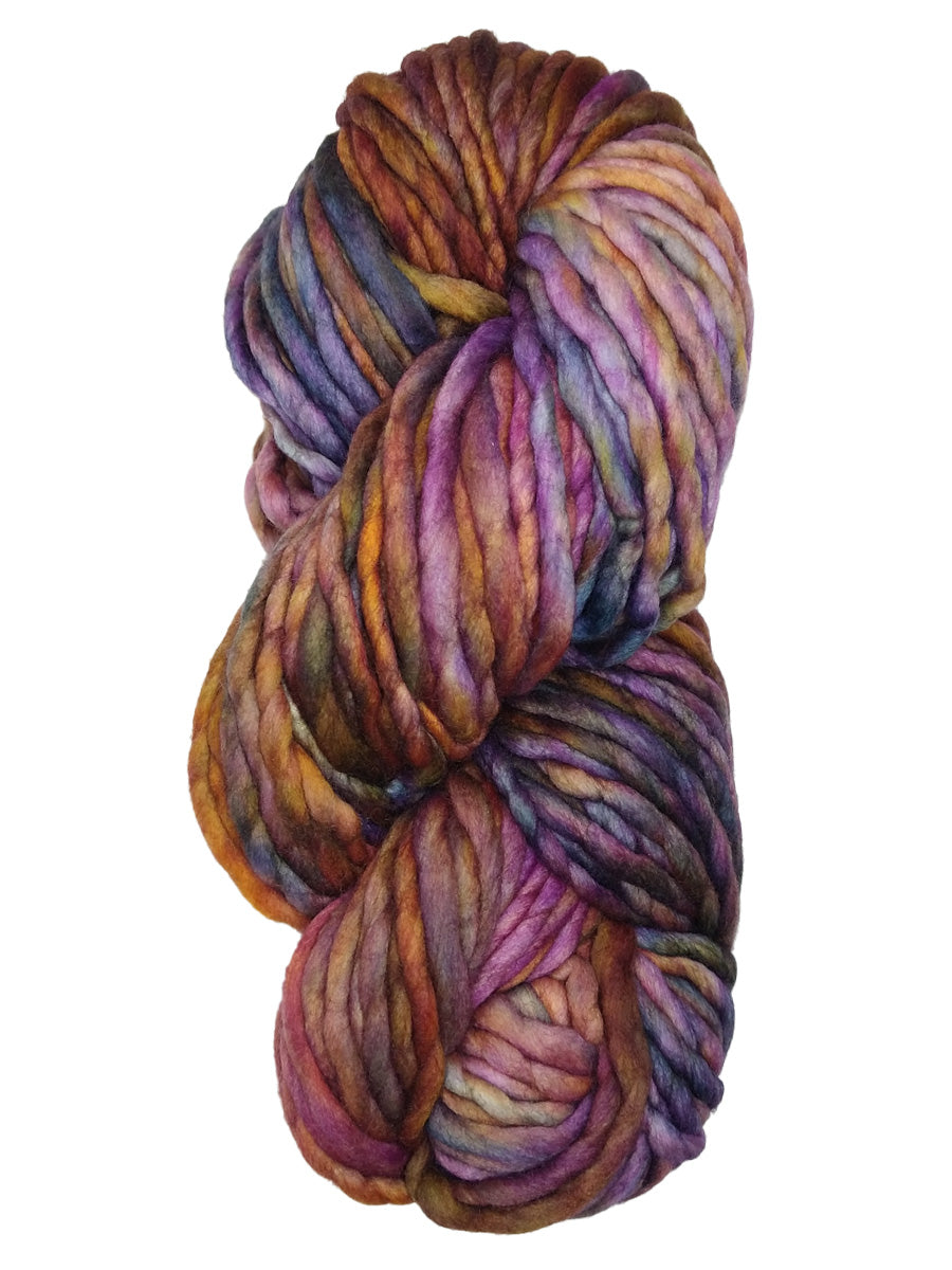 A pink and purple mix skein of Malabrigo Rasta yarn