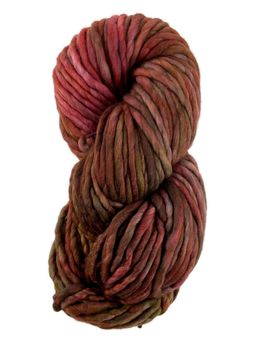 A red mix skein of Malabrigo Rasta yarn