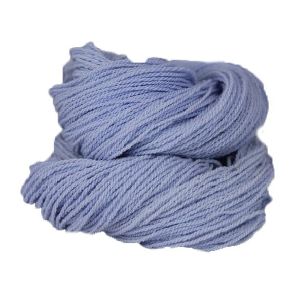 A cloud blue hank of the Mountain Meadow Wool Saratoga yarn collection