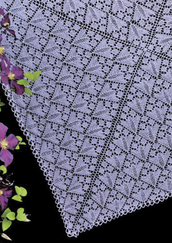A lacy, knitted shawl