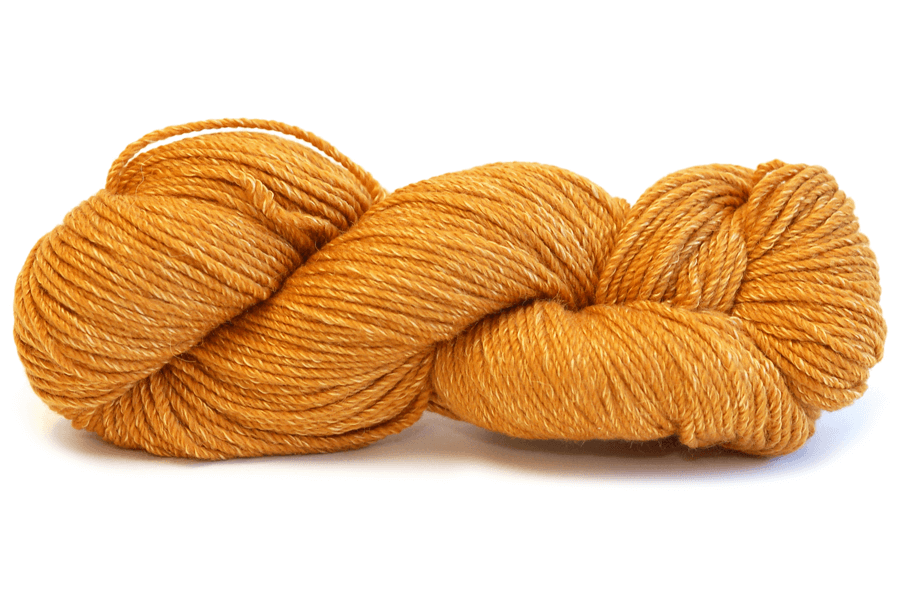 A photo of a yellow hank of Simplinatural yarn.