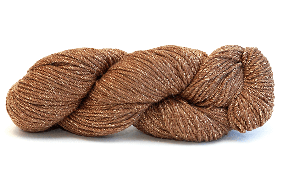 A photo of a tan hank of Simplinatural yarn.