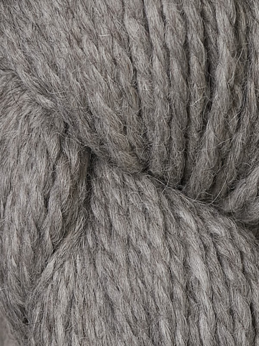 An up close shot of Berroco Ultra Alpaca Chunky Natural in colorway Poppy Seed, a medium gray yarn