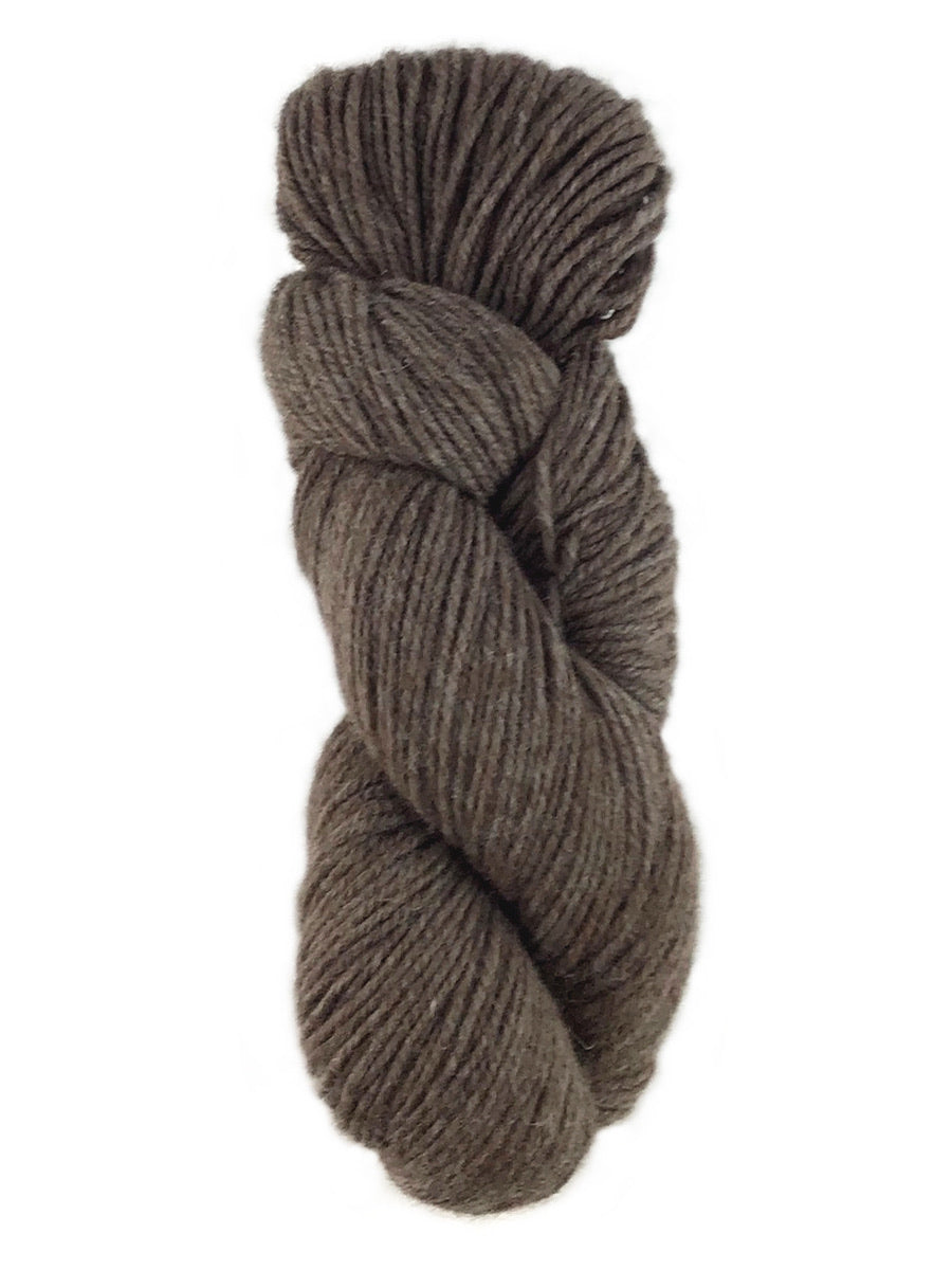 A brown skein of Berroco Ultra Alpaca Natural yarn color brown