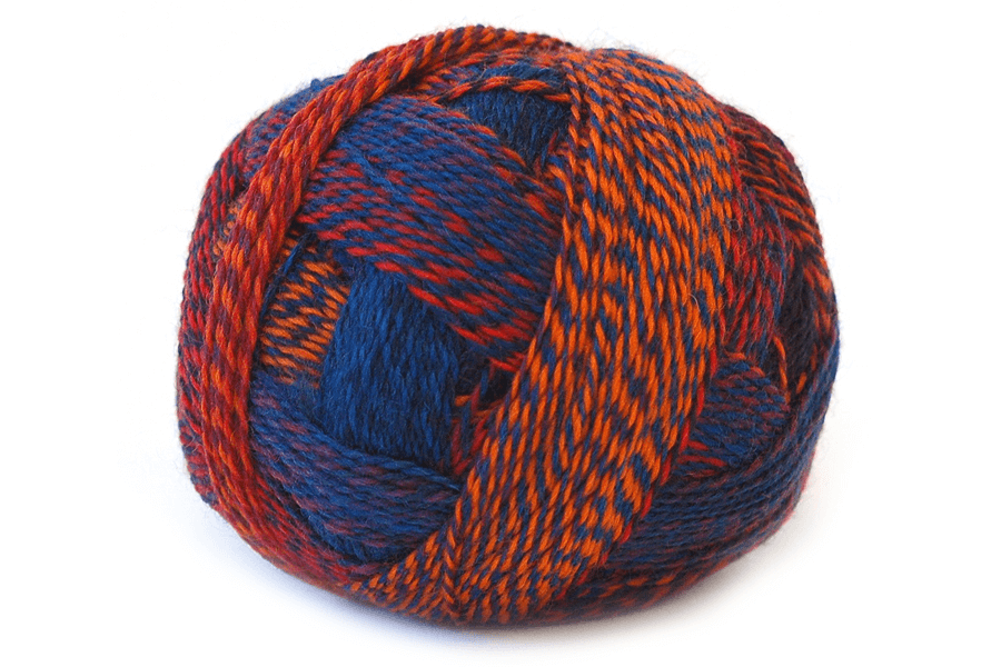 Schoppel Wolle Crazy Zauberball yarn color blue and red