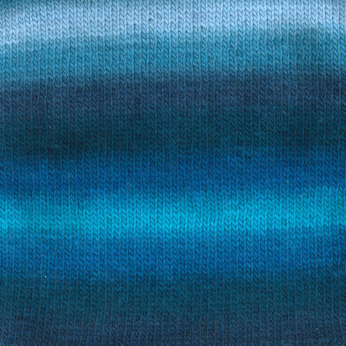 A photo of a blue yarn sample