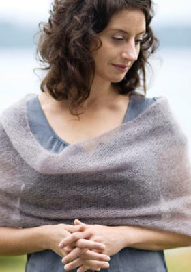 Woman wearing mohair shawl