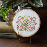 Clara's Garden - Cross stitch hoop kit from Avlea Folk Embroidery