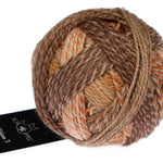 Ball of yarn with a label on a white background