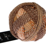 Ball of yarn with a label on a white background