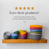 Fibres of Life - Wool & Felt - Felt Tidy Pod | Felt Organizer Tray | Felt Storage Bowls