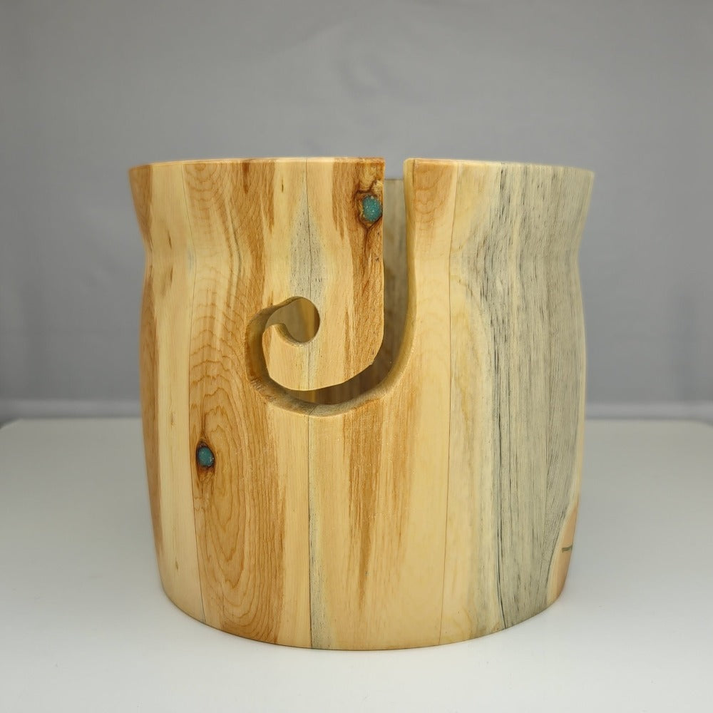 Jerry Ertle One-of-a-Kind Wood Yarn Bowl – Beetle Kill Pine #154