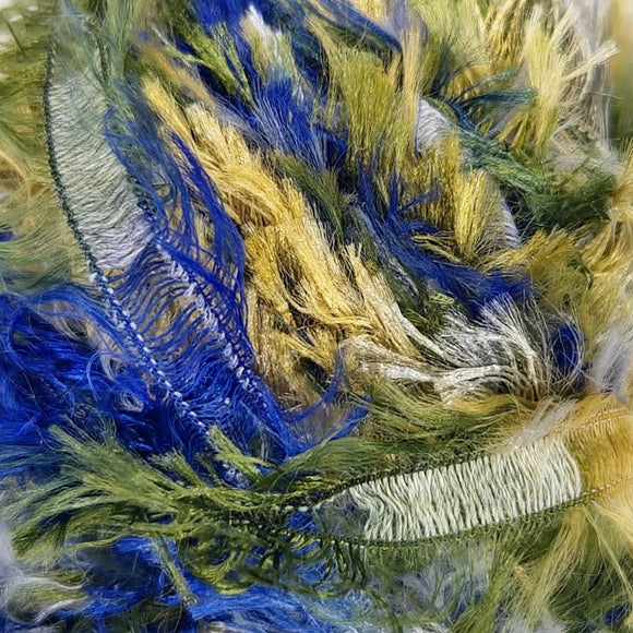 Euro Yarns Boa color green blue and gold