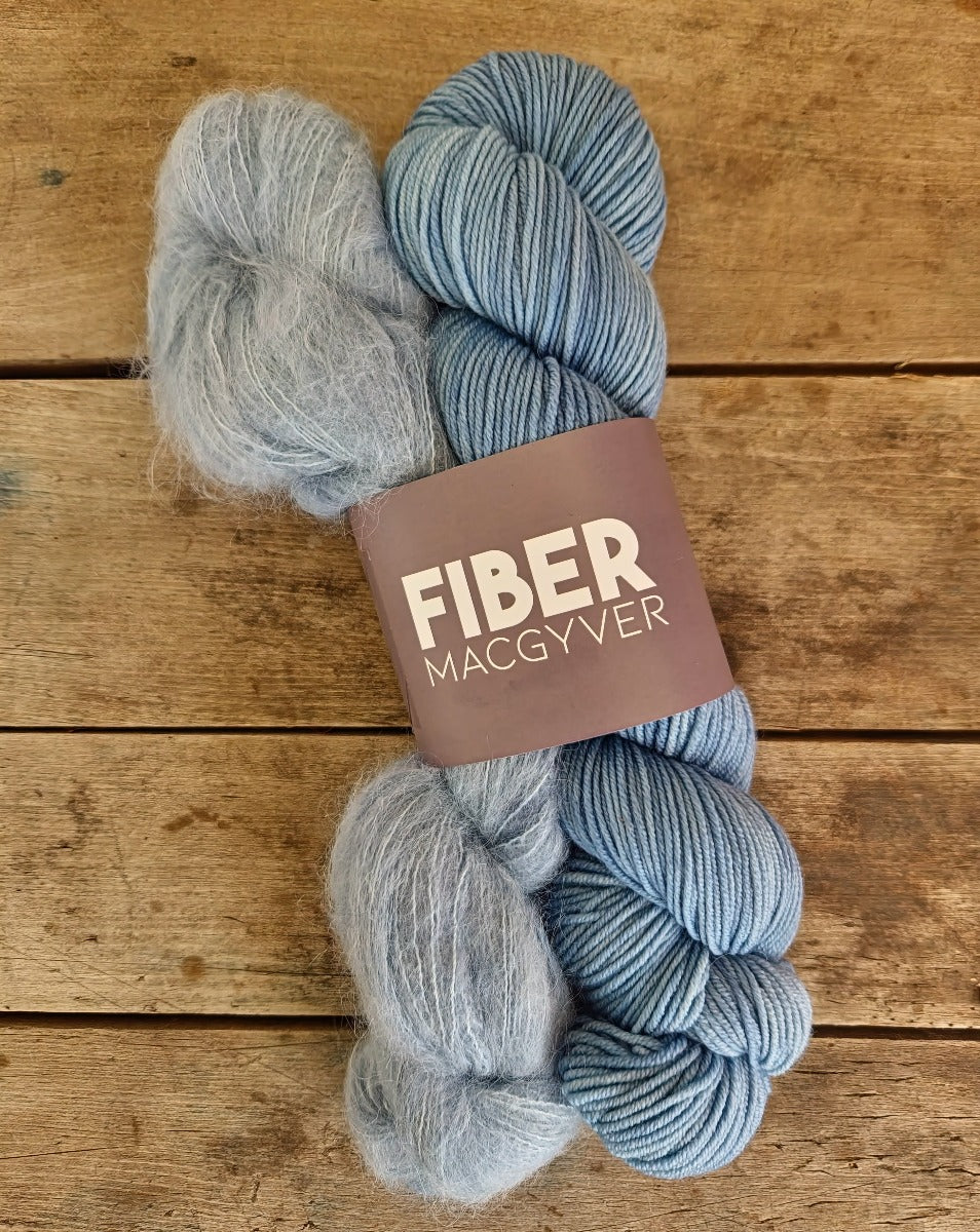 Fiber MacGyver Merino / Suri Set yarn color light blue