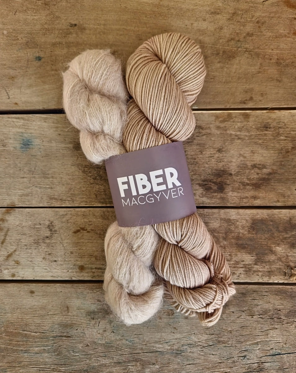 Fiber MacGyver Merino / Suri Set yarn color tan