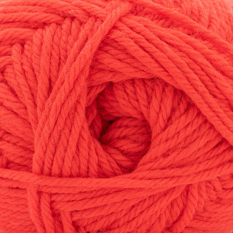 Close-up of a ball of bright red yarn