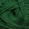 A close-up of dark forest green yarn, showing the twisted plies and soft texture of the fiber.