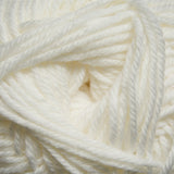 Close-up of white yarn on a white background