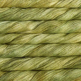Close-up of green yarn strands