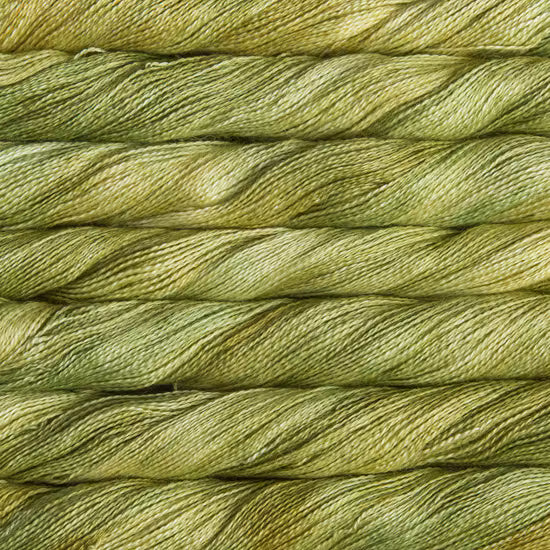 Close-up of green yarn strands
