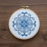 Mediterranean Medallion - Cross stitch hoop kit from Avlea Folk Embroidery
