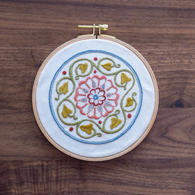 Arcadian Rose - Embroidery hoop kit from Avlea Folk Embroidery