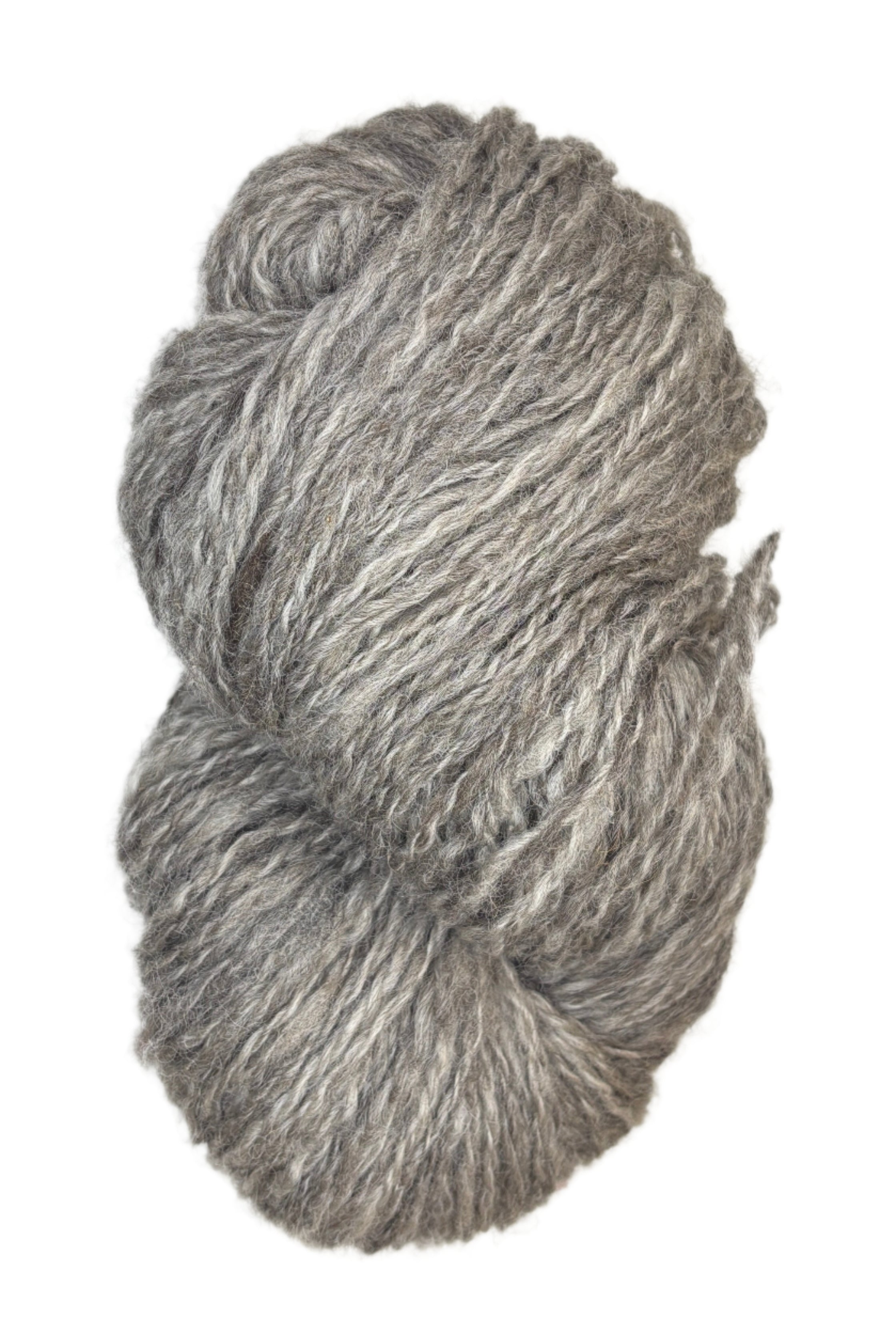 Handspun grey skein of yarn 