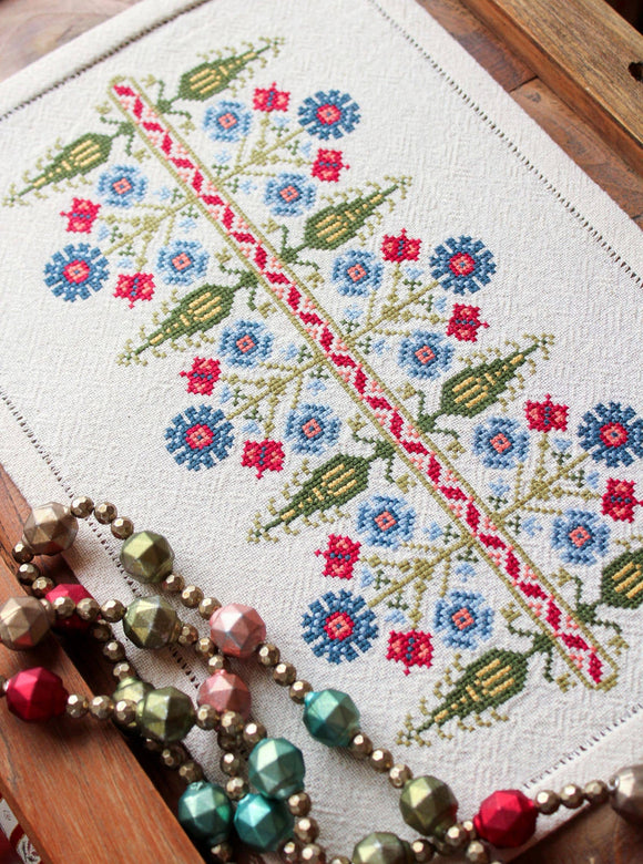 Avlea Folk Embroidery - Delphian Cornflower cross stitch kit