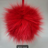 Fur Pompoms Small by Schildkraut color red