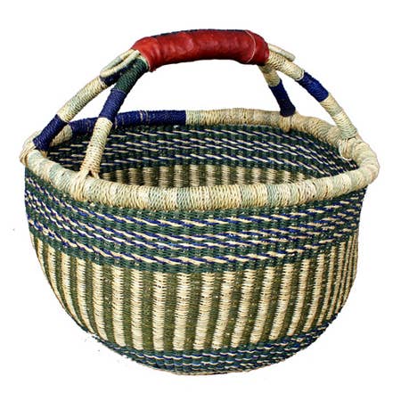 African Bolga Baskets: Medium Round