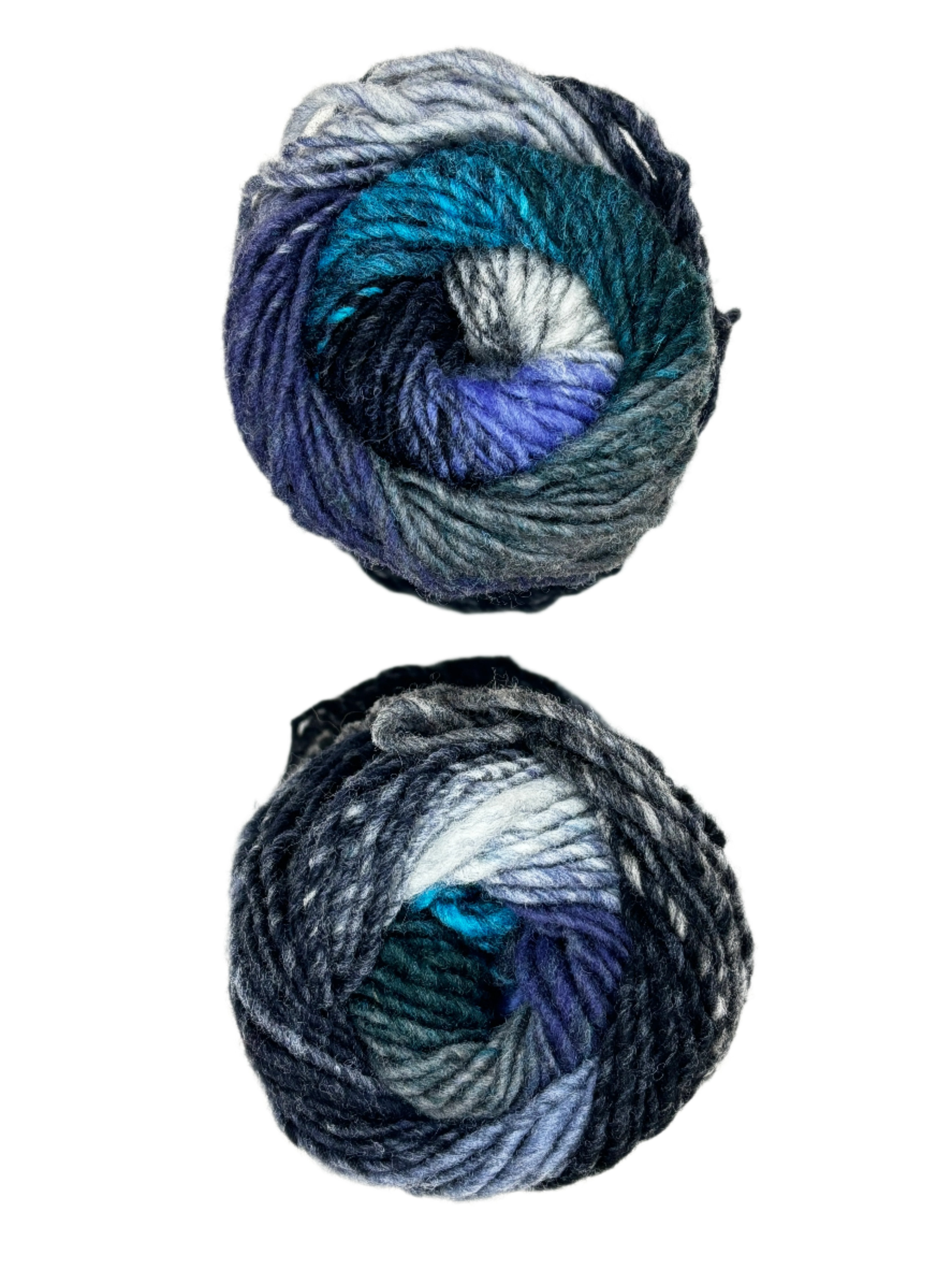 black blue white ball of yarn 