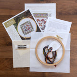 Kalamata Courtyard - Cross stitch hoop kit from Avlea Folk Embroidery