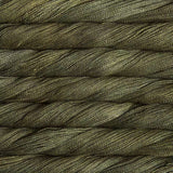 A close-up texture shot of twisted yarn or thread in a muted olive green color, filling the entire frame.
