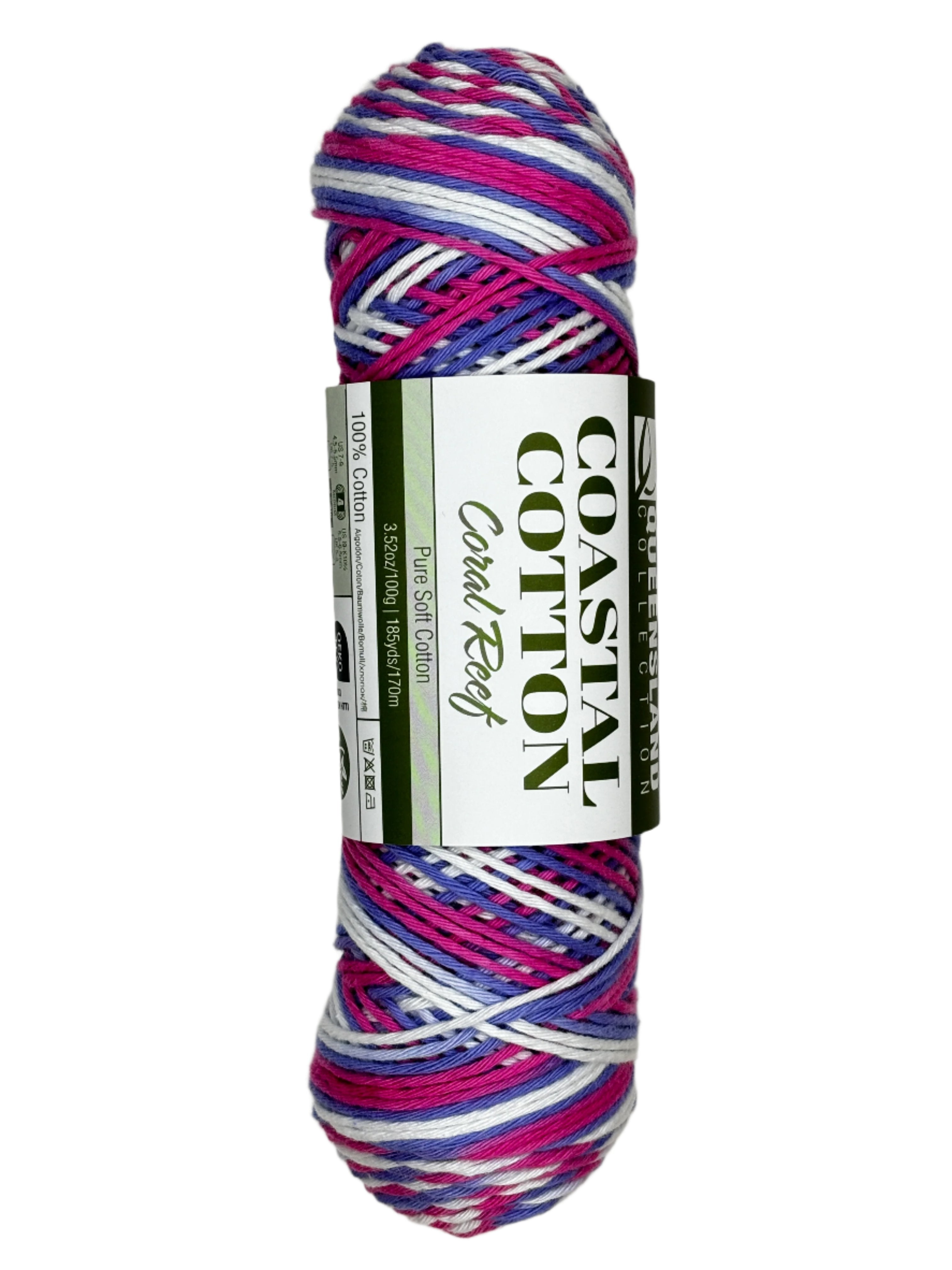 Purple pink white skein of yarn 