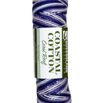 purple white skein of yarn 