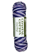 purple white skein of yarn 