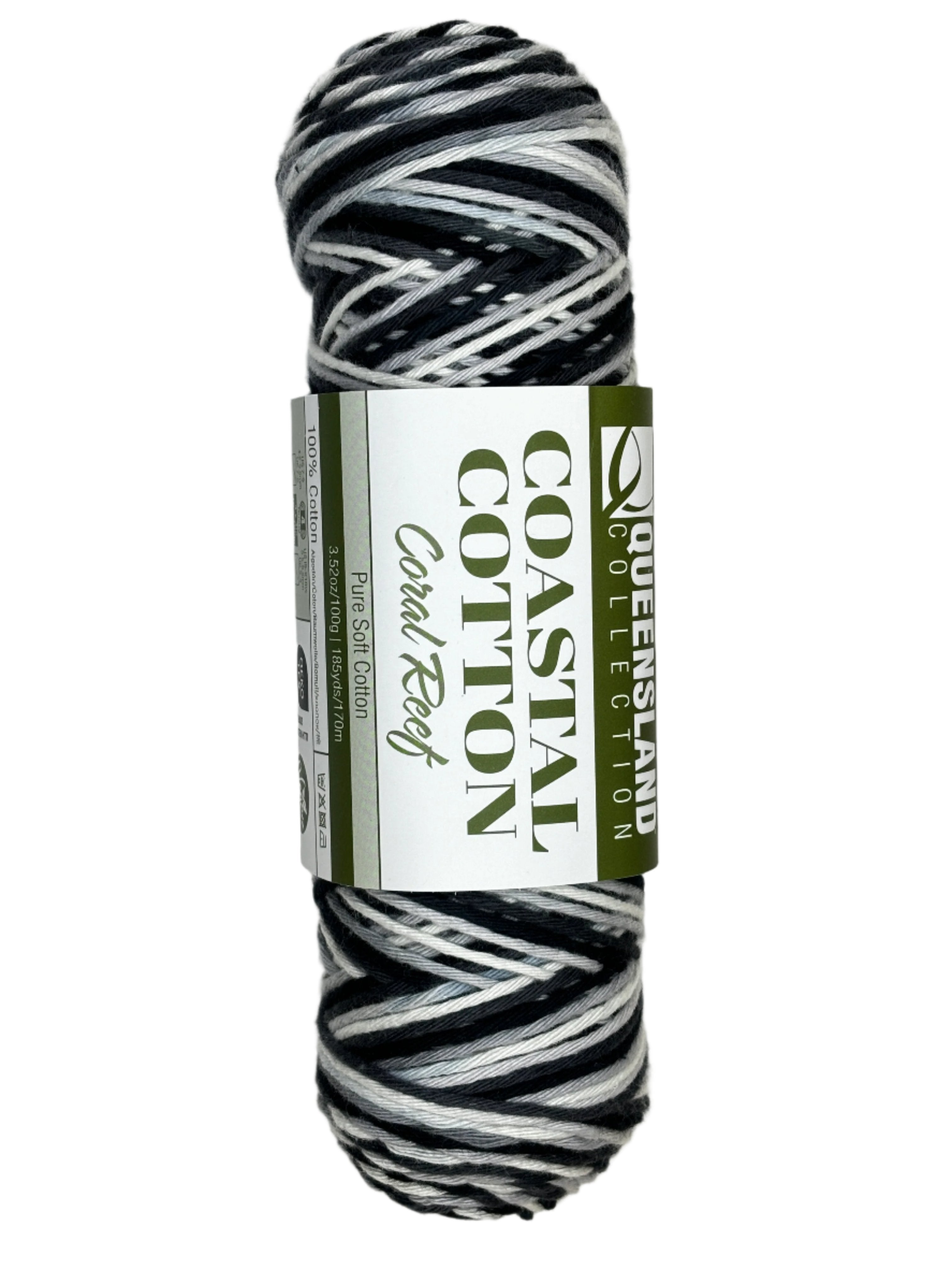 Black white grey skein of yarn 