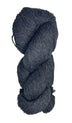 A skein of Berroco Vintage Wool Yarn in the color heathered dark grey