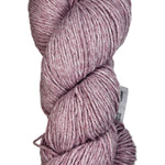 A skein of Berroco Vintage Worsted yarn color color Rose quartz pink