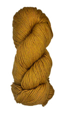 A skein of Berroco Vintage Worsted yarn color Orange Marmalade 