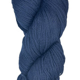 A skein of Berroco Vintage Worsted yarn color navy blue