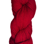 A skein of Berroco Vintage Wool Yarn in the color red