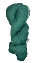 A skein of Berroco Vintage Worsted yarn color mistletoe green