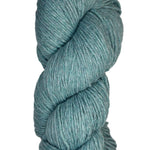 A skein of Berroco Vintage Wool Yarn in the color light heathered eggshell blue