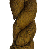 A skein of Berroco Vintage Wool Yarn in the color caramel brown