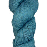 A skein of Berroco Vintage Worsted yarn color breezeway blue
