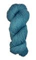 A skein of Berroco Vintage Worsted yarn color breezeway blue