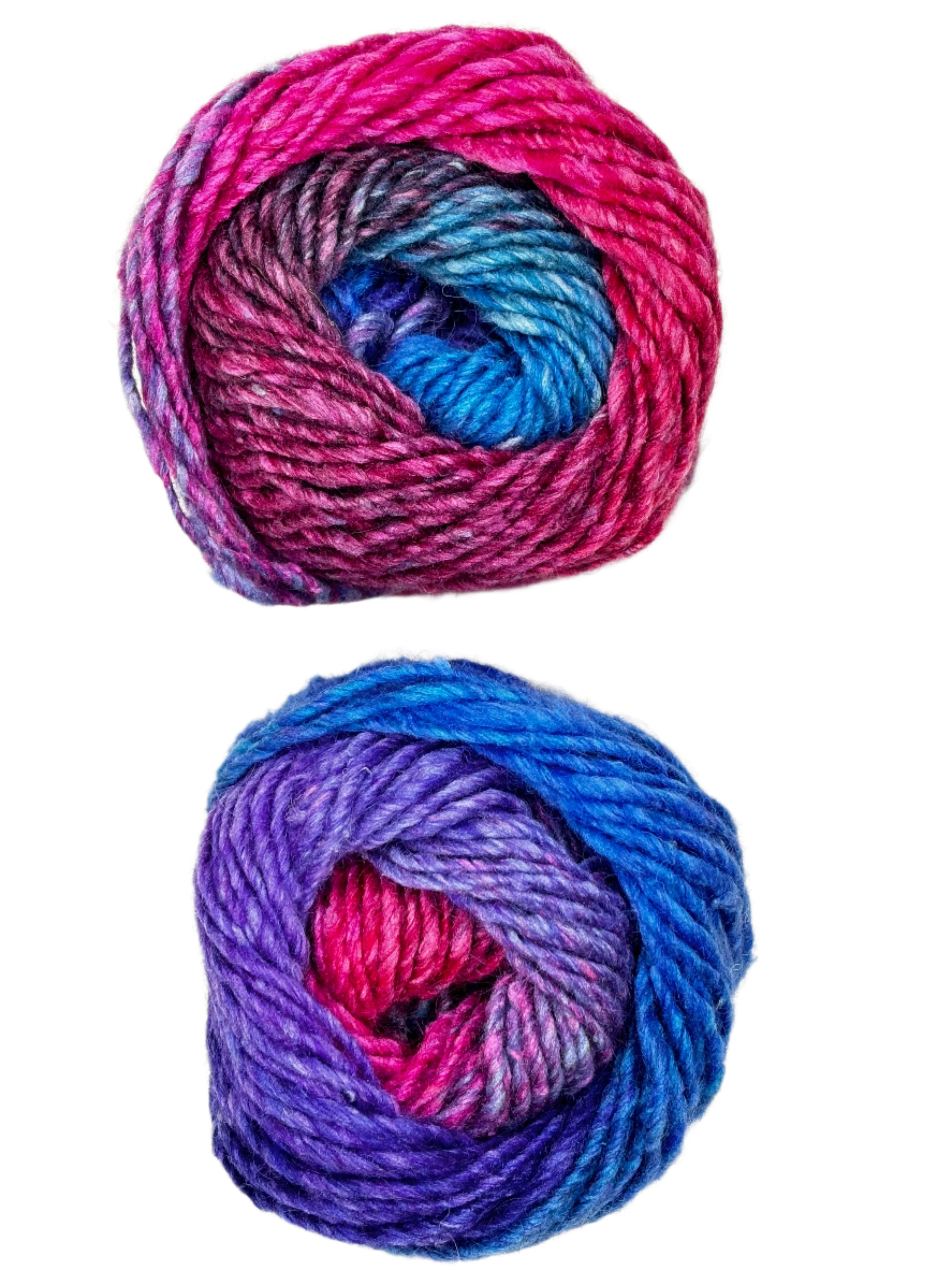 blue pink purple ball of yarn 