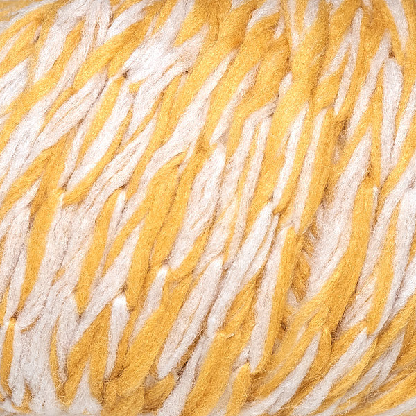 ball of berroco bestie yarn color white and yellow